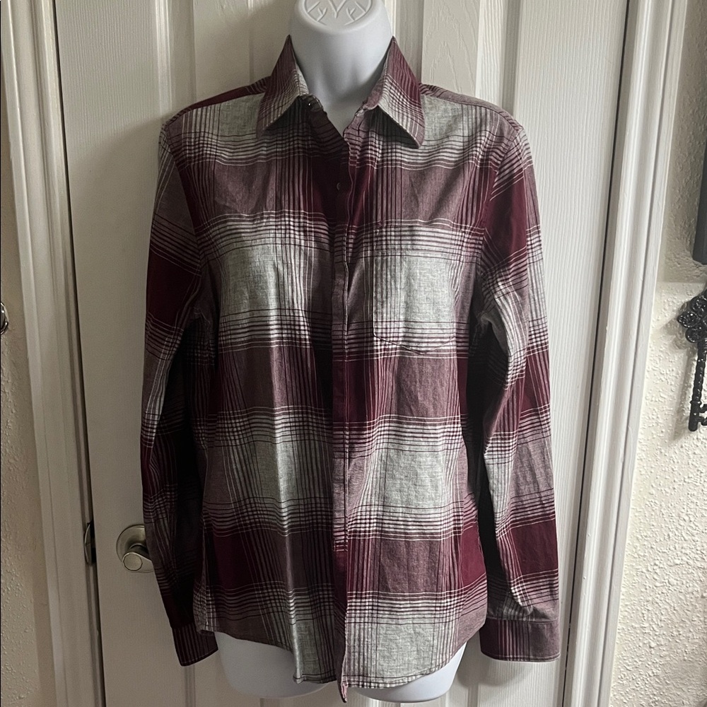 DKNY Plaid Button-Up Shirt